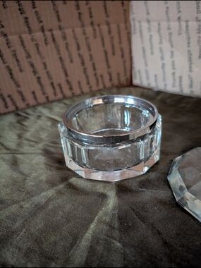 Source Unknown Clear Crystal Glass Trinket Box